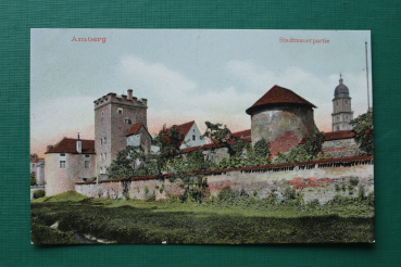 AK Amberg / 1905-1915 / Stadtmauer Partie / Turm Gebäude